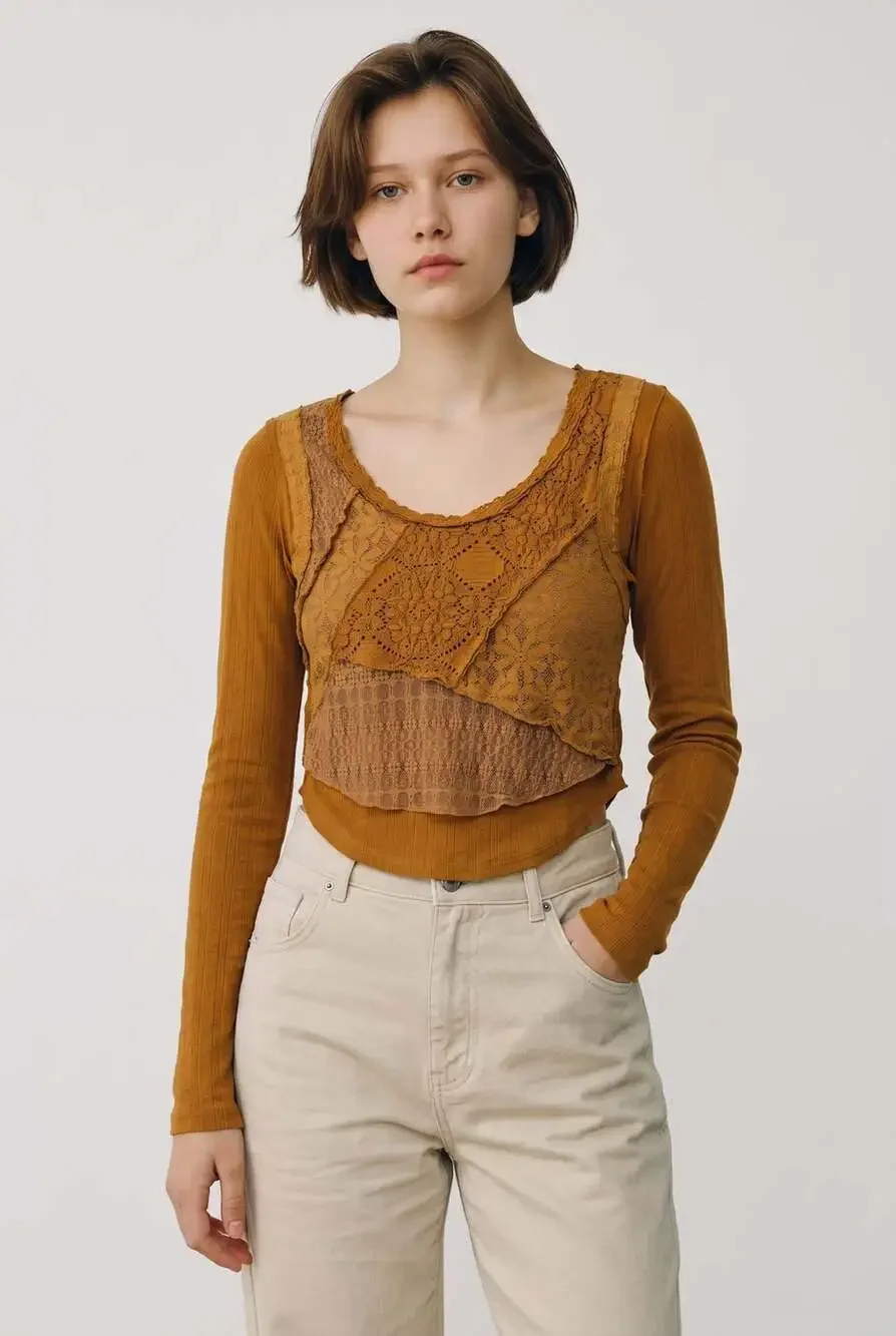 Free People Taylor Layered Look Top in Cathay Spice